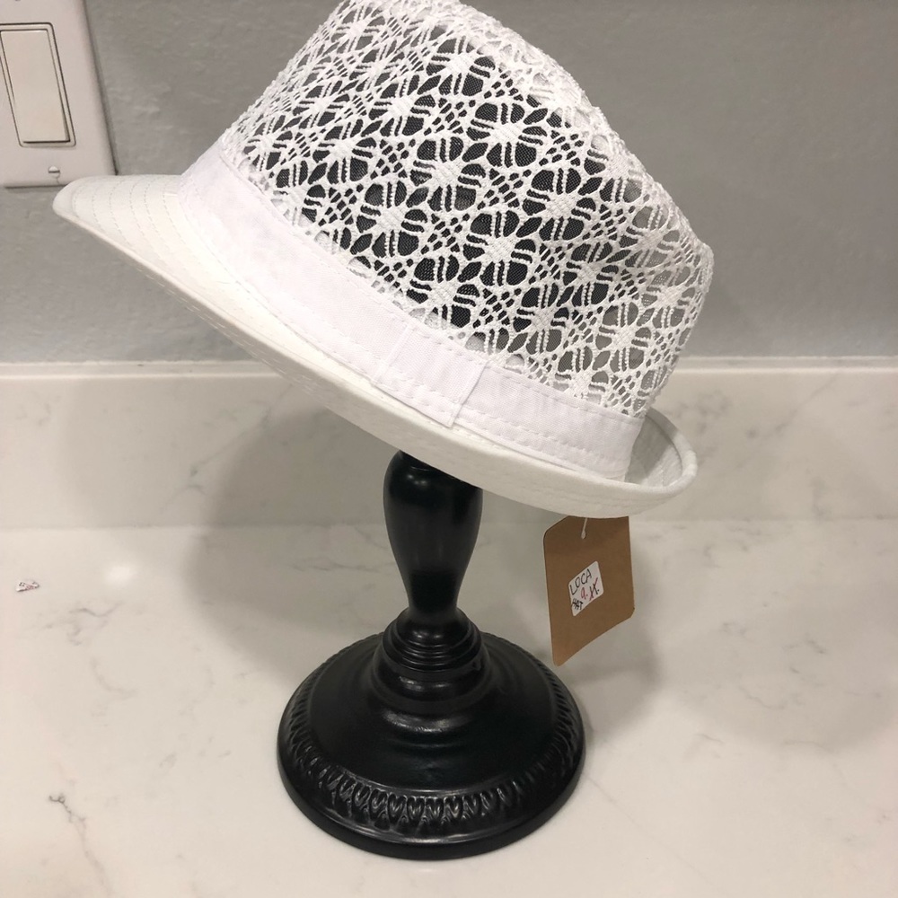 White Lacey Fedora